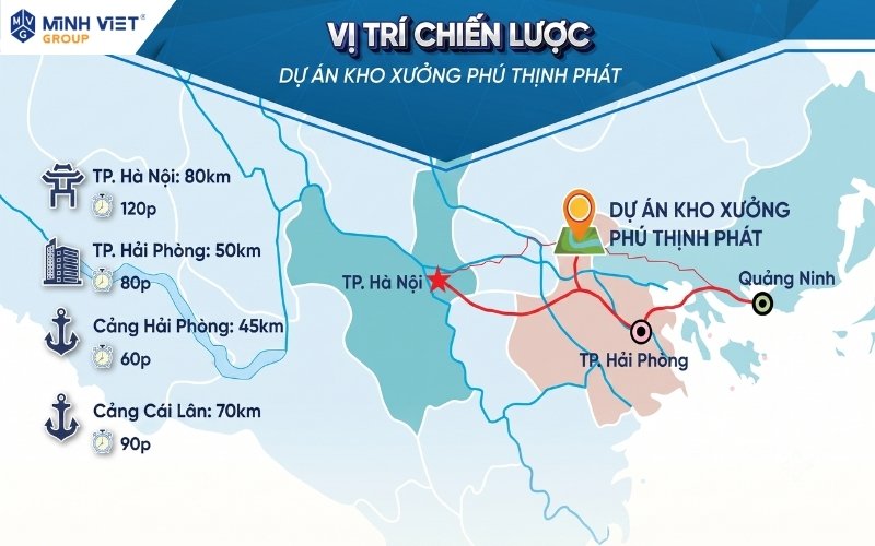 Vị trí dự án Phú Thịnh Phát kết nối Hà Nội Hải Phòng Quảng Ninh